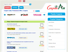 Tablet Screenshot of couponsall.com